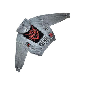 Sudadera con capucha Y2K con cremallera - Estampado gótico de esqueleto con grafiti, sudadera extragrande corta, estilo grunge streetwear - Product Image 4