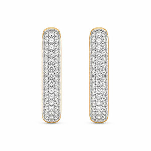 Pendientes de Aro Curvos Dorados con Diamantes - Product Image 3