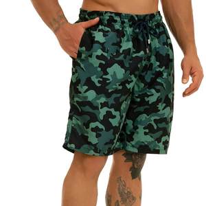 Elastic Waistband Breathable UV Protection Swim Bermuda Shorts <b>Men's</b> Quick Dry Custom Solid 100% Polyester Swim <b>Trunks</b> For <b>Men</b> - Product Image 3