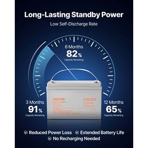 Batteria a ciclo profondo 12V 75Ah sigillata con tecnologia AGM, ricaricabile, al piombo-acido, di ricambio per scooter ed elettriche - Product Image 5