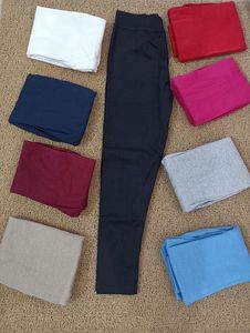 Leggings en nylon et élasthanne pour petites filles, longueur cheville, taille mi-haute, avec ceinture décorative, motif uni, 190 GSM, extensibles sans couture, vêtements de sport - Product Image 3