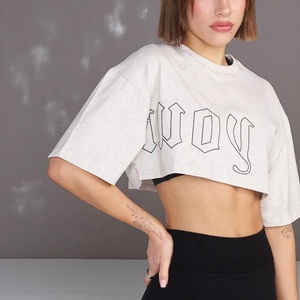 Top Corto de Moda para Mujer, Super Corto, de Manga Corta, en Tela de Algodón, Camiseta Sexy - Product Image 3