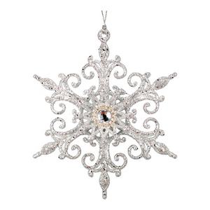 Dernier design unique de décoration de Noël et du Nouvel An, flocon de neige en acrylique argenté, or clair, rouge, or rose, paillettes dorées - Product Image 1