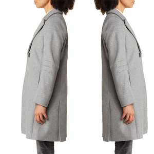Manteau trench en laine croisé pour femme avec col en fourrure rabattable, manches longues, chaud et tendance pour l'hiver - Product Image 6