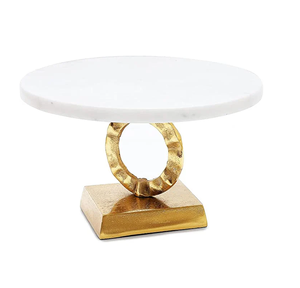 Pastry Decoration <b>Marble</b> And Brass <b>Cake</b> <b>Stand</b> Cookies and Snacks Platter Manufacture <b>Marble</b> <b>Cake</b> <b>Stand</b> - Product Image 4