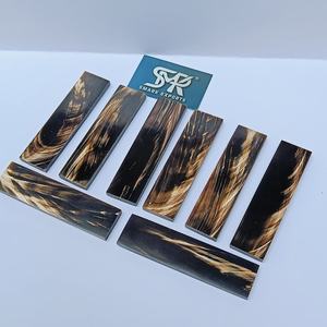Plaques de manches de couteau en corne de buffle naturelle artisanale, à grain doré, pour fabricants de couteaux et artisans - Product Image 6