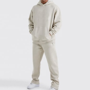 Conjunto de Sudadera con Capucha y Pantalones de Algodón Extra Grande Personalizado para Hombre, Estilo Urbano Informal con Hombros Caídos, Chándal de Invierno - Product Image 3