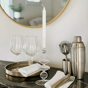 Porte-bougie en verre design moderne, bougeoir décoratif en verre, options de personnalisation pour la décoration de table - Product Image 6