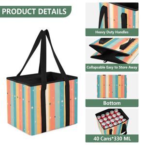 Heavy Duty Reusable Grocery <b>Bags</b>, Collapsible Shopping Tote with Handles, Waterproof <b>Foldable</b> Basket for Car Trunk - Product Image 3