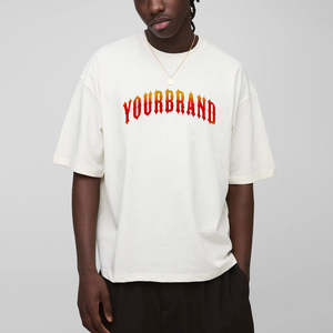 Camisetas de Verano para Hombre al por Mayor, Color Blanco Sólido, Tejido de Algodón Transpirable, Corte Holgado, Hombros Caídos, Estilo Casual - Product Image 1