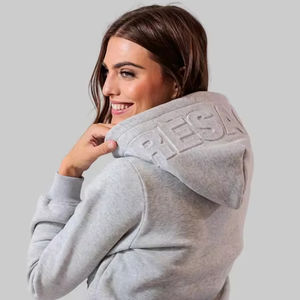 Sweat-shirt à capuche unisexe en polaire personnalisé, sweat-shirt à col rond en polaire d'hiver, impression en relief, logo 3D personnalisé, sweat-shirt à capuche personnalisé pour femmes - Product Image 1