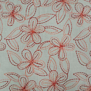 Vente flash : Tissu en coton blanc classique peigné, respirant et léger, brodé de fleurs, pour vêtements d'été pour filles et femmes - Product Image 1