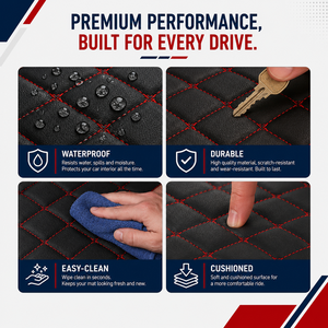 Alfombrillas de Coche de Lujo de Doble Capa de Cuero PU + PVC, Ajuste Personalizado, Cobertura Total, Acolchado de Diamantes, 10 mm de Grosor, Impermeables - Product Image 3