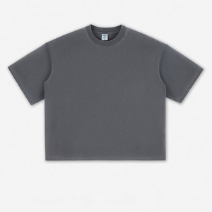T-shirt Homme Oversize Boxy Délavé à l'Acide de Haute Qualité, Populaire, Style Vintage, en Coton, Coupe Courte - Product Image 5