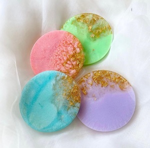 Direct factory Swirl Resin Tea <b>Coasters</b> Set Multicolour Non Slip Table Dinnerware Decoration Mats & Pads <b>Heat</b> Resistant Placemat - Product Image 1