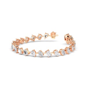 Elegante Pulsera de Tenis con Diamantes Cultivados en Laboratorio de Varias Formas en Oro Rosa de 9K, 9.65 CTW - Product Image 2