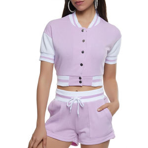 Chaqueta Varsity Corta de Invierno para Mujer, Manga Larga, con Lona Transpirable, MOQ Bajo, Relleno de Algodón, Precio Económico al por Mayor, OEM - Product Image 2