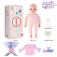 Poupée Reborn Fille Sirène Hivernale Babeside 17 Pouces, Corps en Vinyle et Tissu Réaliste, Mini Jouet Doux