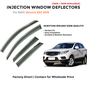 Accessoires extérieurs pour voiture BAIC Senova X55 2016 : Déflecteurs de vitres, pare-pluie, visières de fenêtre injectées - Product Image 2