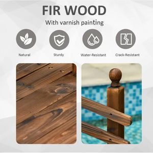 Puente de Jardín de Madera de Abeto Carbonizado de 7.5 Pies con Barandillas Laterales para Patios, Jardines y Arroyos - Ideal para Paisajismo y Terrazas - Product Image 4