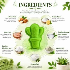 Bombas de Baño con Forma de Cactus, Naturales y Hechas a Mano, Diseño Personalizado y Lindo, Calidad de Exportación OEM - Product Image 4