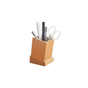 High Selling Standard Quality Modern Square And Round Wooden Pen Holder Best Seller for Home Office Table Top - Product Image 2