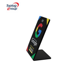 بطاقة عرض قائمة طعام مخصصة للمطاعم بتقنية NFC 13.56 ميجاهرتز من الأكريليك والبلاستيك PVC مع طباعة وحامل للطاولة - Product Image 1