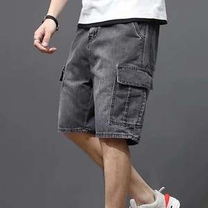 Pantalones Cortos de Mezclilla de Color Sólido para Hombre, Venta Caliente OEM, con Múltiples Bolsillos, Corte Holgado y Cómodo, Estilo Cargo para Uso Casual de Verano - Product Image 5