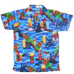 Chemise hawaïenne ample pour hommes, motif imprimé à manches courtes, bouteille de bière imprimée, articles de plage - Product Image 1