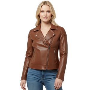 Chaqueta de Motociclista de Cuero Marrón para Mujer al por Mayor - Servicio de Diseño Personalizado - Proveedor al por Mayor de Alta Calidad - Ropa de Moda para Motociclistas - Product Image 1