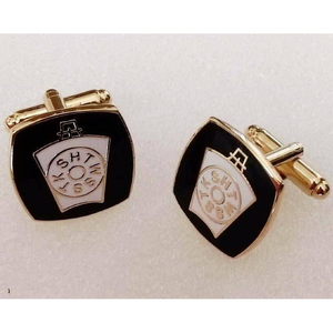 Boutons de manchette maçonniques personnalisés, design Arche Royale, noir, blanc, doré, accessoires de chemise formelle pour homme, cadeau - Product Image 3