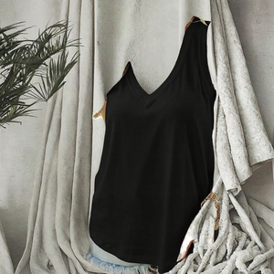 Dear-Lover Women's Customized Wholesale Gray Ribbed Collarless Tank <b>Top</b> Breathable Casual Style 100% Cotton Knitted Lace Front - Product Image 3