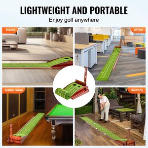 Tappetino da Golf Orientato a Sinistra con 2 Buche per Allenamento Indoor, Anti-Piega, Set Mini Golf con Ritorno Automatico della Palla e Allineamento per Casa - Product Image 6