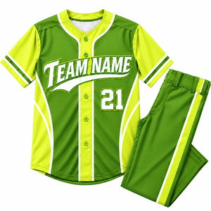 Conjunto de Uniforme de Béisbol Personalizado para Hombre, Adulto, Manga Corta, 100% Poliéster, Absorbe la Humedad, Impresión Sublimada, Nombre del Equipo 21 - Product Image 1