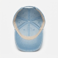 Casquette Snapback en jean bleu clair 5 panneaux avec boucle métallique réglable unisexe, chapeau décontracté toutes saisons en toile classique