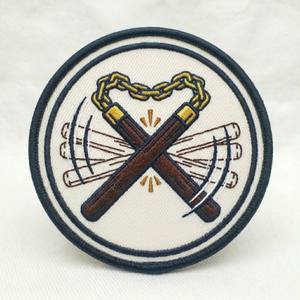 Parche Bordado Personalizado de Demonio Oni Japonés, Máscara Hannya Roja, Insignia Termoadhesiva, Aplique de Bordado a Máquina para Streetwear, Venta al por Mayor y a Granel - Product Image 1