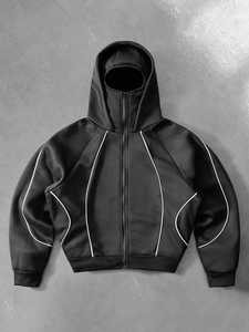 Sweat à capuche zippé surdimensionné pour homme, imprimé dégradé, en molleton bouclette, manches longues, respirant - Product Image 5