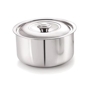 Cacerola Tagine de Acero Inoxidable de 33 cm, Diseño Redondo Martillado con Asas Doradas, Exterior Pulido y Duradero para Cocina de Gas e Inducción - Product Image 3