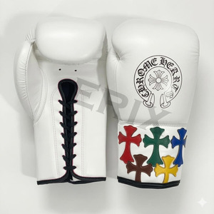 Best Quality <b>Chrome</b> Heart Boxing Gloves Made in Gen Leather For Best Training Sparring Custom logo Fight - Product Image 4