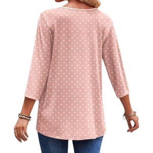 Tunique rouge unie en rayonne pour femme grande taille, col rond, coupe fluide, ourlet asymétrique, respirante, style bohème, pour le quotidien - Product Image 2