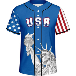 Maillot de baseball USA pour homme, nom du joueur, maille sublimée respirante, manches courtes, toutes saisons, coupe classique, couleur personnalisée, logo personnalisé - Product Image 3