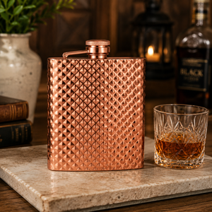 Gourde à liqueur en cuivre personnalisée en gros, gourde de poche portable pour hommes, cadeaux gravés personnalisés, usine OEM ODM - Product Image 4