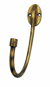 Solid Brass Antique Platinum <b>Curtain</b> Tieback <b>Hook</b> <b>with</b> Oval Backplate and Tapered Design for <b>Curtain</b> Hold - Product Image 3