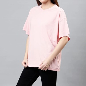 Vente en gros de t-shirts personnalisés pour femmes, 100% coton, blancs, respirants, décontractés, d'été, OEM, manches courtes, streetwear, fabrication en usine - Product Image 2
