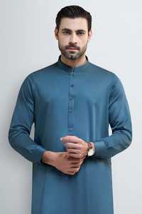 Ensemble pour homme grande taille, salwar kameez brodé pour les occasions de mariage, design ethnique moderne, en soie et rayonne - Product Image 4