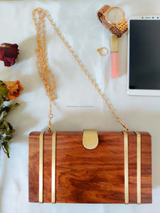 Pochette en bois la plus vendue | Sac de créateur écologique de luxe fabriqué à la main | Dernière collection d'embrayages en bois - Product Image 2