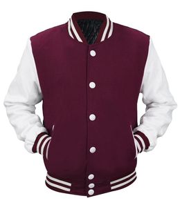 Customizable Men's Classic Varsity Fleece <b>Jacket</b> 100% Cotton Canvas Streetwear Style with Logo <b>Patch</b> for Winter - Product Image 1