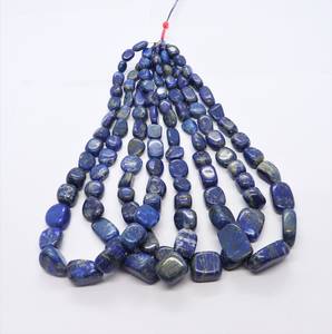 Perles de lapis-lazuli naturel AAA, forme de pépite lisse, 8-18 mm, perles de pierre précieuse lapis-lazuli bleu poli, 16 pouces, pour la création de bijoux - Product Image 1