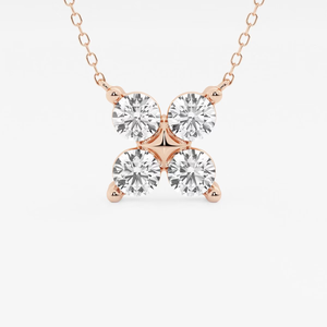 Colgante de Diamante Cultivado en Laboratorio de 1.5 Quilates, Corte Redondo, con Cuatro Piedras y Cadena Ajustable, Joyería Elegante y Brillante, Regalo para Mujer - Product Image 2