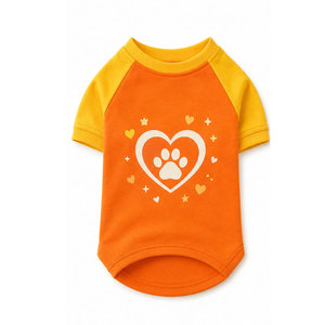 เสื้อยืดลายหน้าแมวน่ารัก สีเทาขาว แขนเสื้อแบบแร็กแลน ลายอุ้งเท้ารูปหัวใจ เสื้อผ้าสำหรับสุนัขและแมวสำหรับผู้ใหญ่ แบบ unisex - Product Image 5